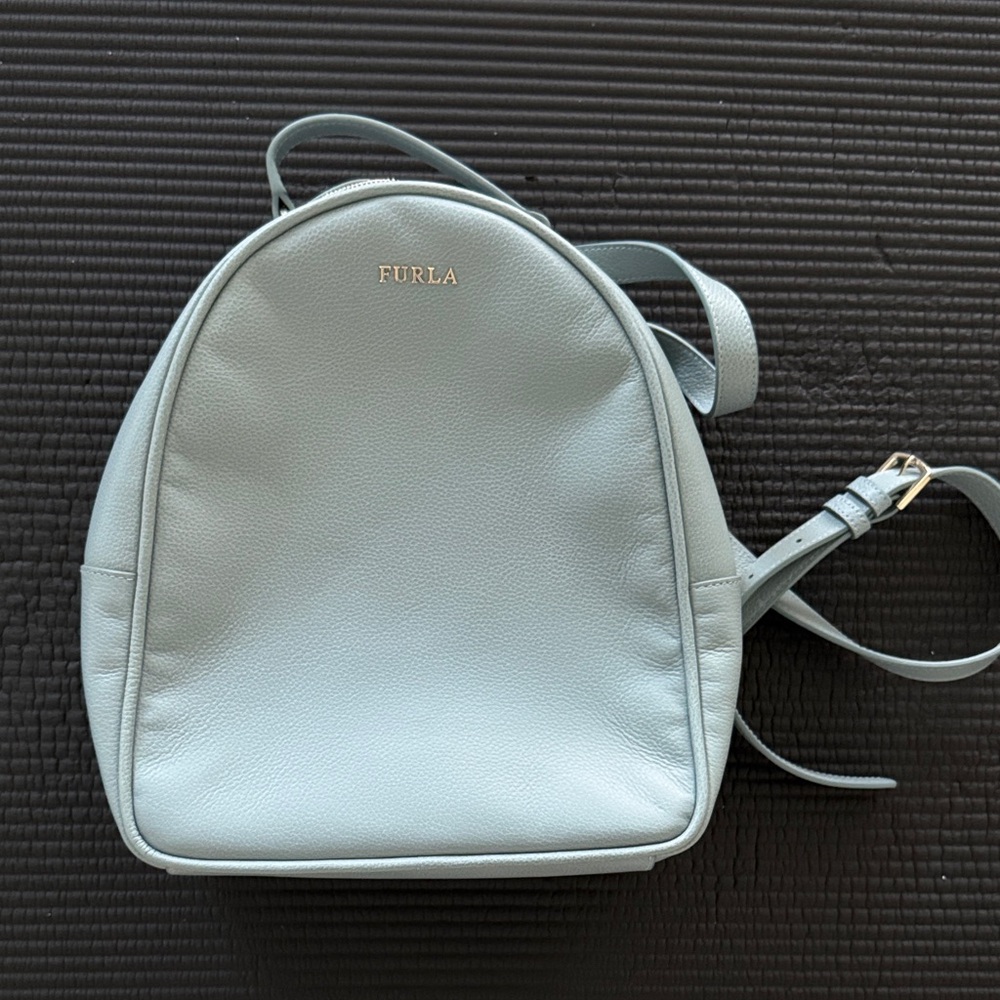 Furla Sky Blue Leather Backpack